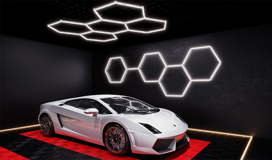 hexagon lighting for a shop
