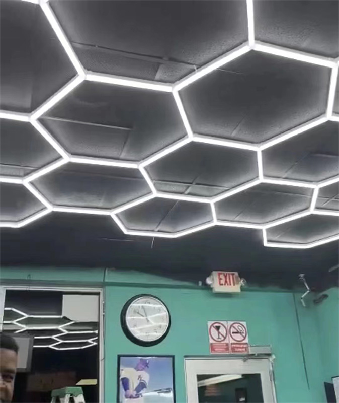 Hexagon Best LED Shop Lights: Unique Geometric Lighting 9 hexagon shop lights LED 2