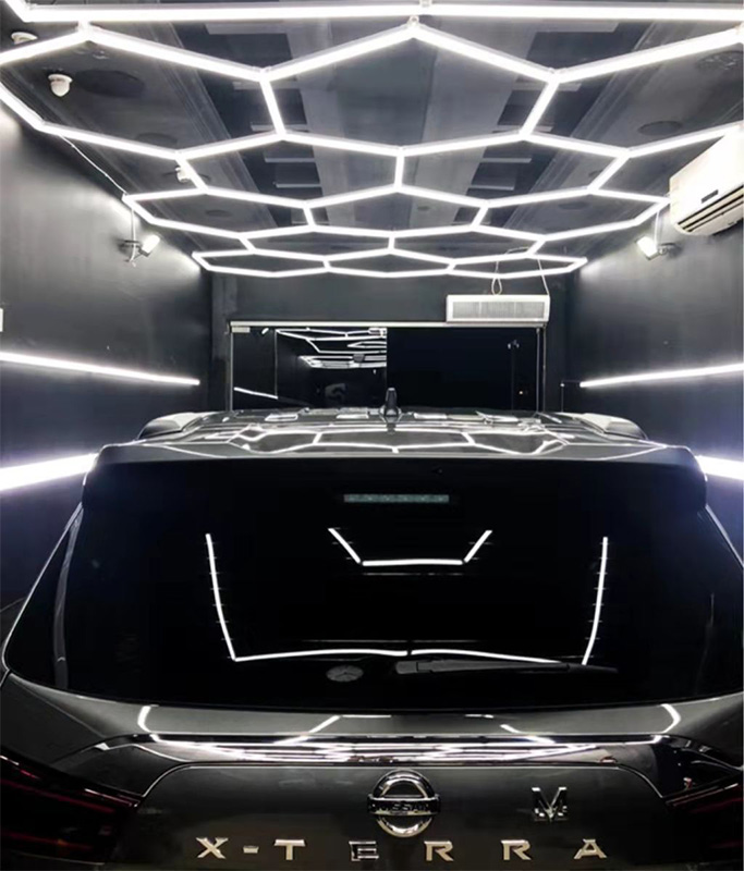 Garage Transformation: Embrace the Brilliance of Hexagon LED Lights Garage 9 hexagonal LED garage lights