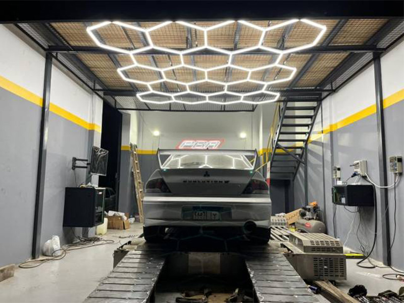Garage Transformation: Embrace the Brilliance of Hexagon LED Lights Garage 8 hexagonal garage lights 1