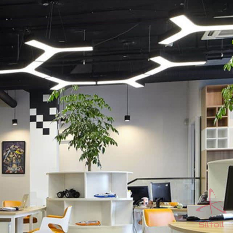 Hexagon LED Office Lights: Where Form Meets Function for Success 8 office ceiling light