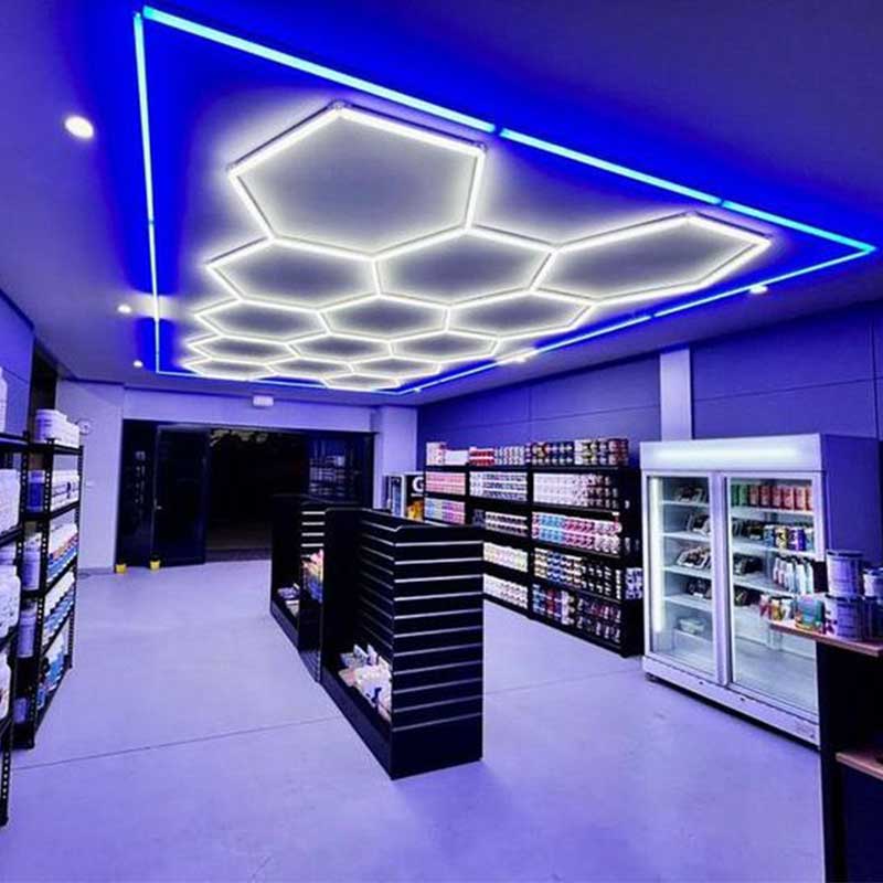 hexagon LED shop lighting 2