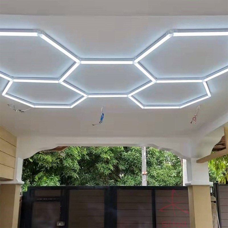 Installation of Lighting Studio 7 hexagon studio lights 3