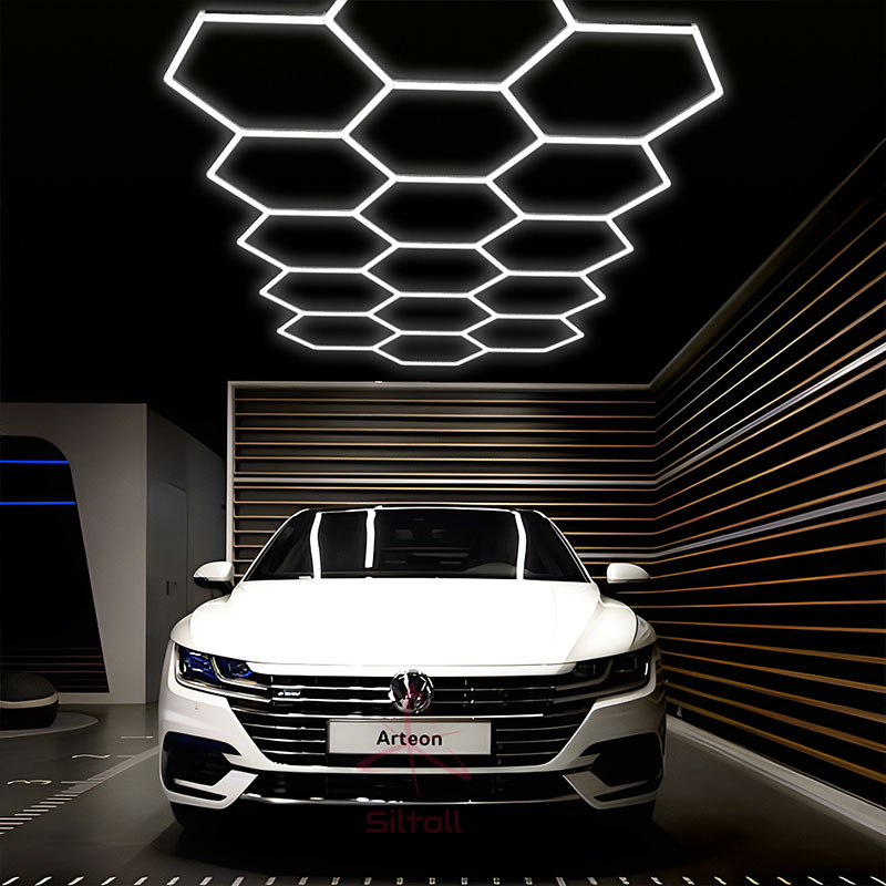 DIY hexagon garage lights