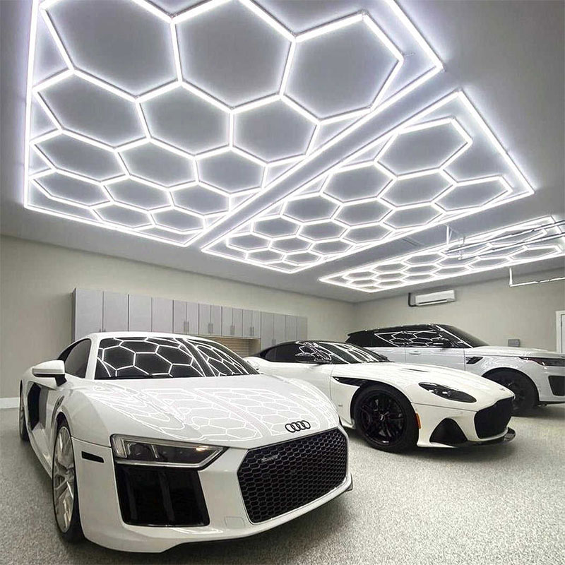 Hexagon Brilliance: Revolutionizing Your Garage Lighting Hexagon Experience 8 garage hexagon lights 1
