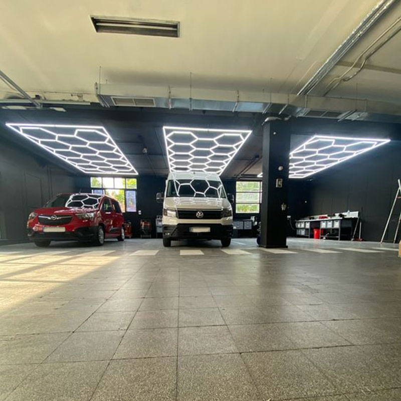 Do LED garage lights get hot? 9 LED hexagon lights garage