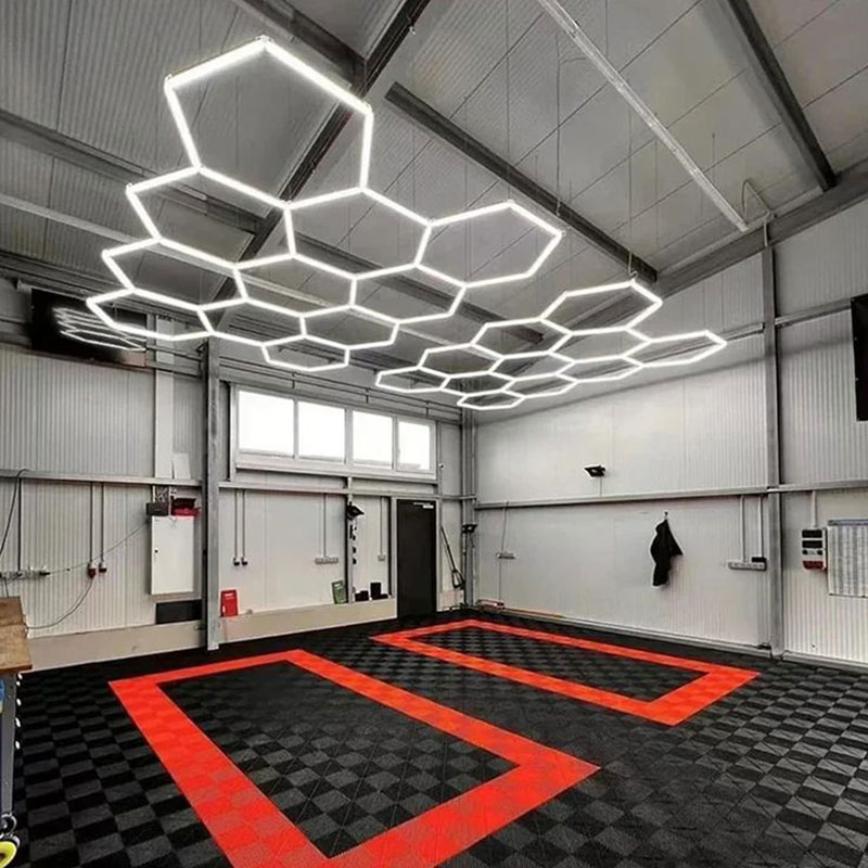 What size LED light for a garage? 8 hexagon lighting for garage